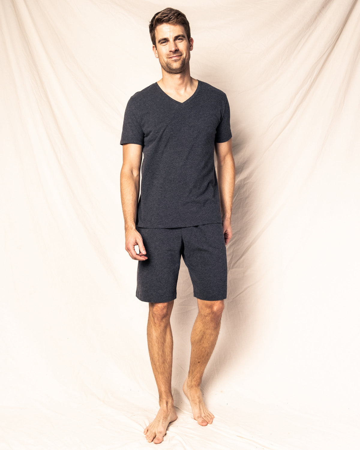 Pima Cotton Men’s Dark Heather Grey V-Neck Top