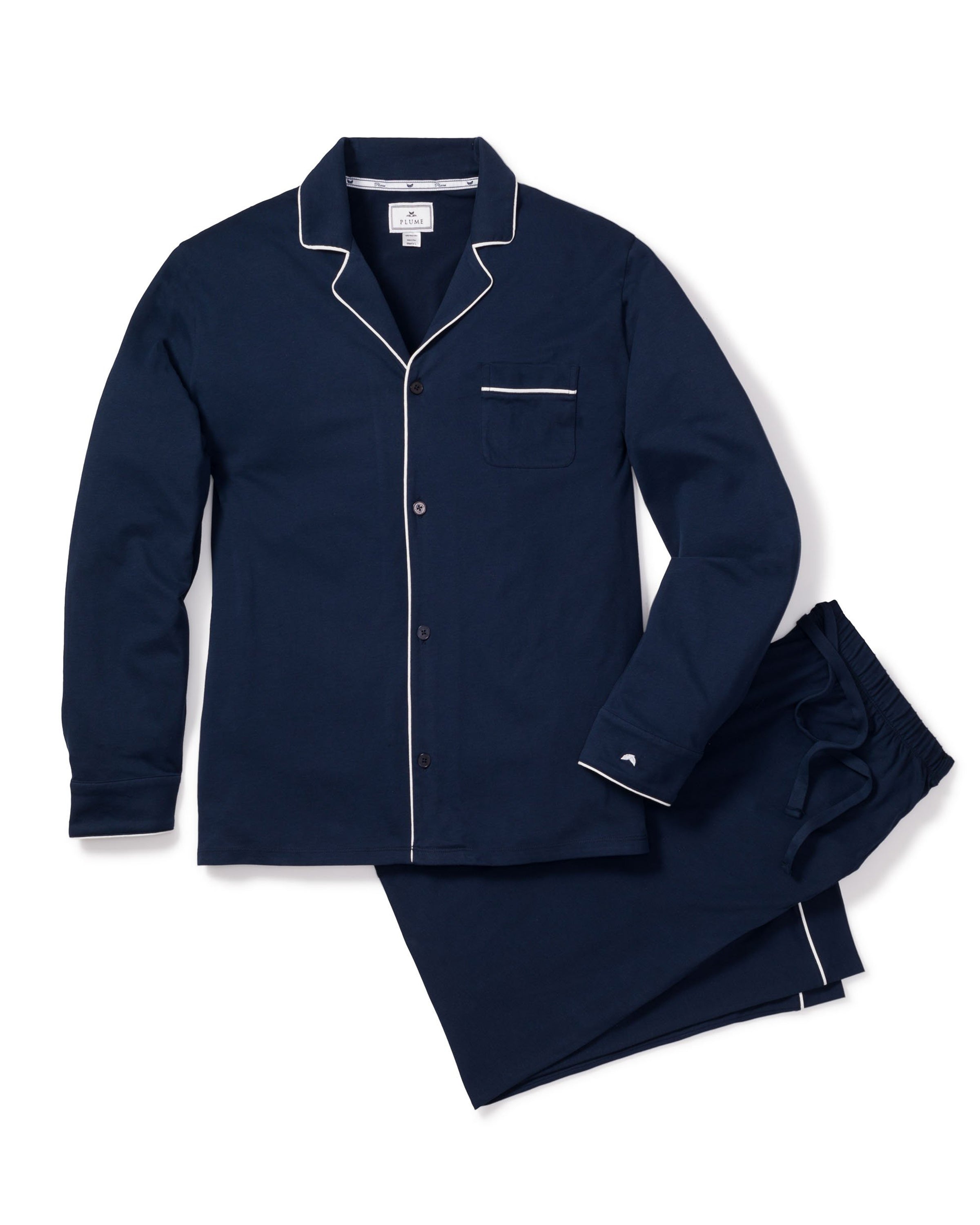 Men’s Navy Pima Cotton Pajama Set