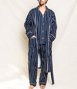 Men’s Grant Pinstripe Pima Cotton Robe