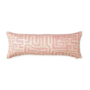 Terracotta Classic Kuba Cloth Pillow Pillow St. Frank 40" W x 15" H 