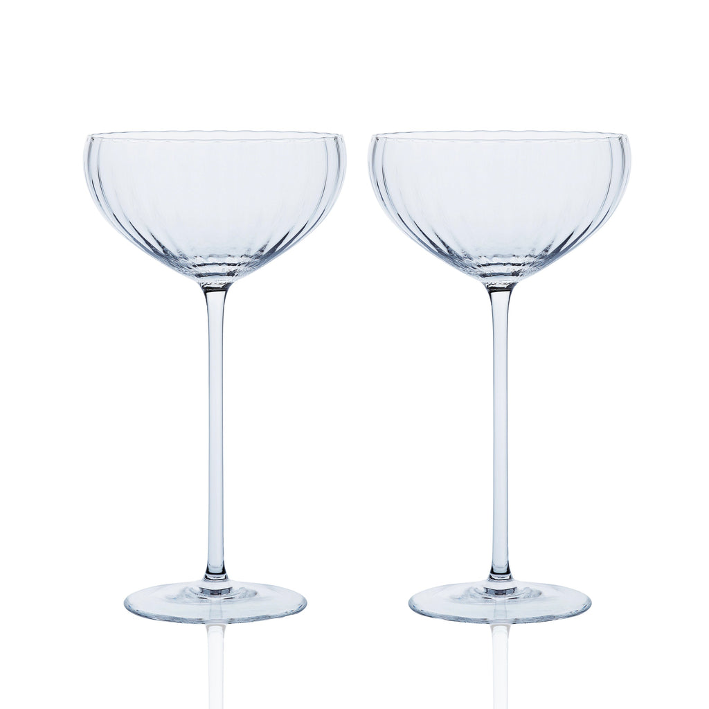 Quinn Clear Coupe Glasses Set of 2 - Caskata
