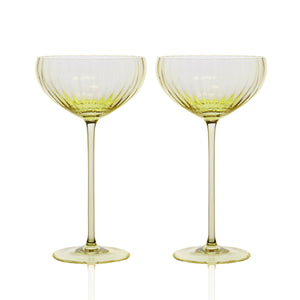 Quinn Citrine Coupe Glasses Set of 2 - Caskata