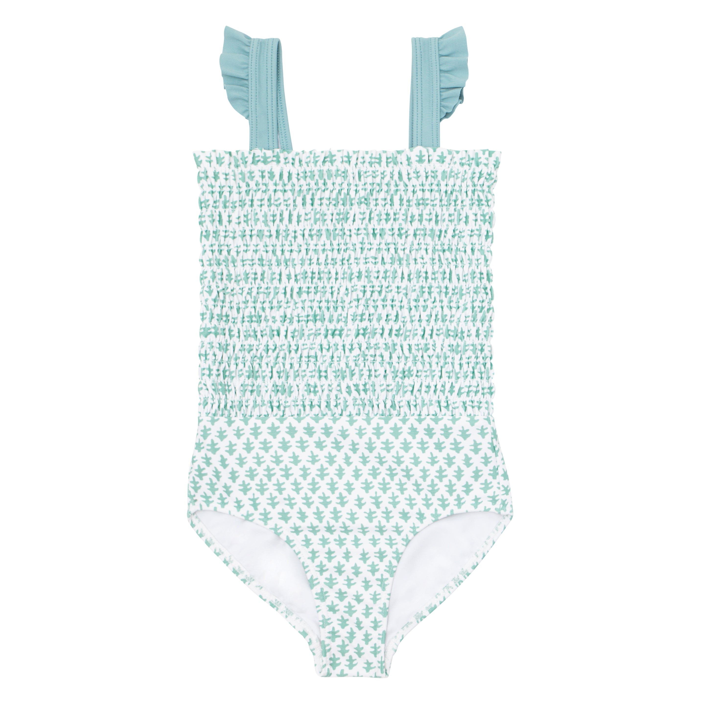 minnow X Sister Parish Girls Sea Leaf Smocked One Piece