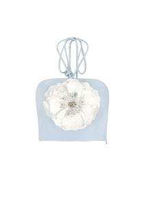 Gol Bustier Top - Blue & White Bottoms - Skirts Rosewater House 