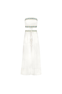 Carnation Pants - White & Blue Bottoms - Pants Rosewater House 