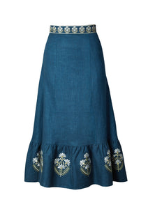 Ayan Skirt - Blue Bottoms - Skirts Rosewater House 