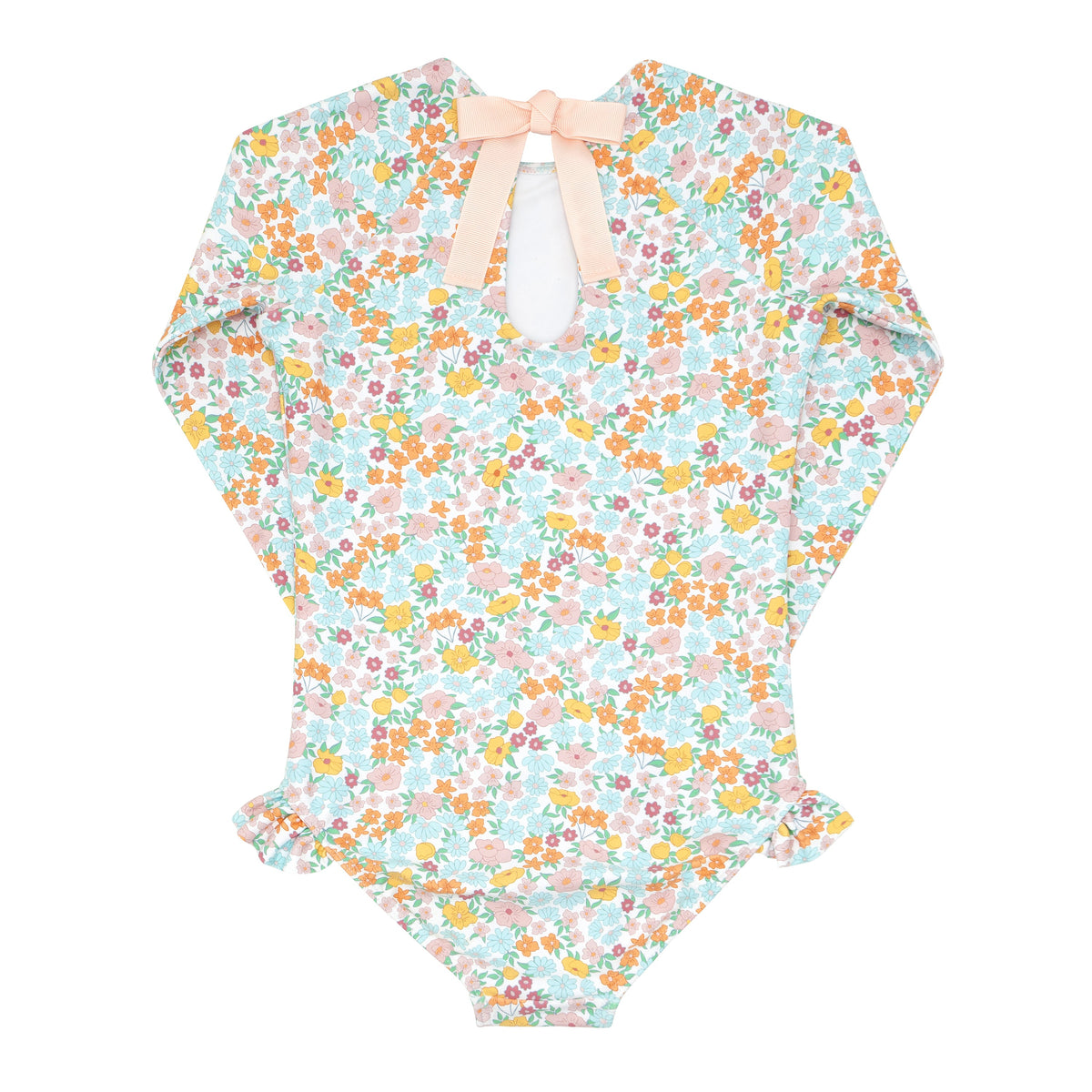 Girl's Hawaiian Floral Rashguard One Piece