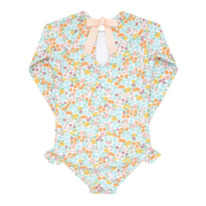 Girl's Hawaiian Floral Rashguard One Piece