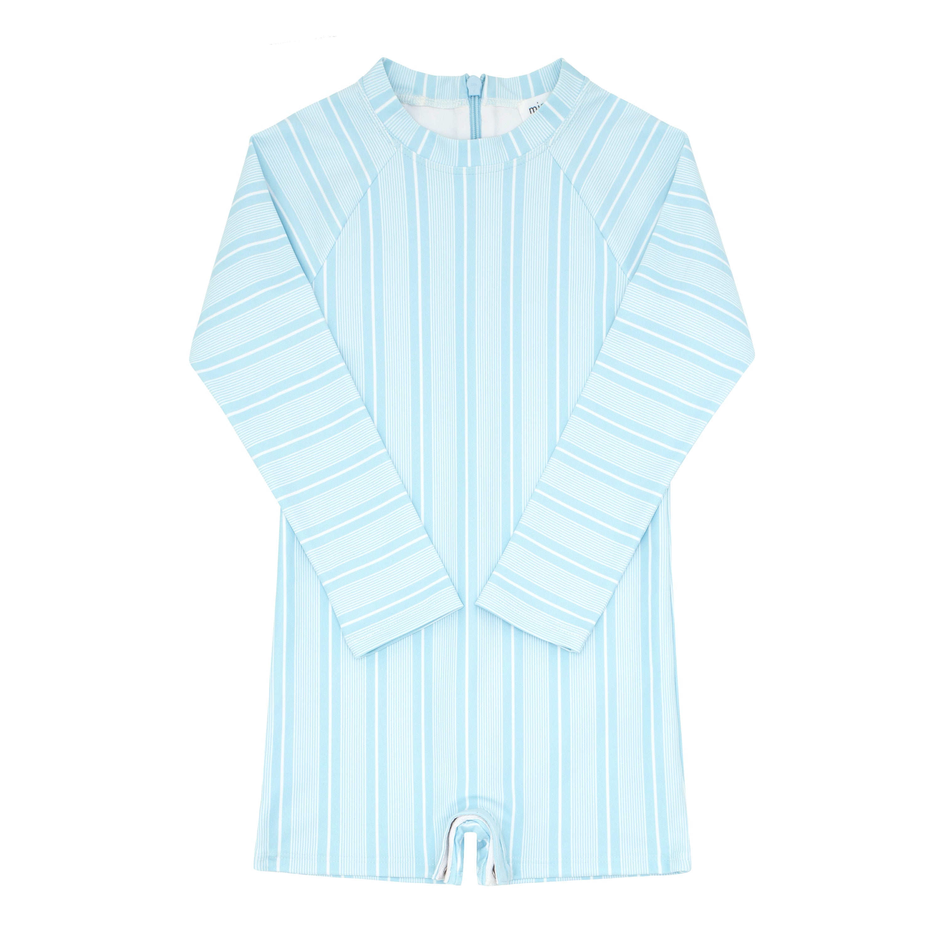 Unisex Pacific Blue Stripe Long Sleeve Rashguard One Piece