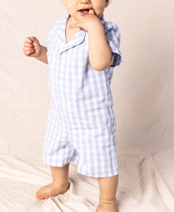 Light Blue Gingham Summer Romper