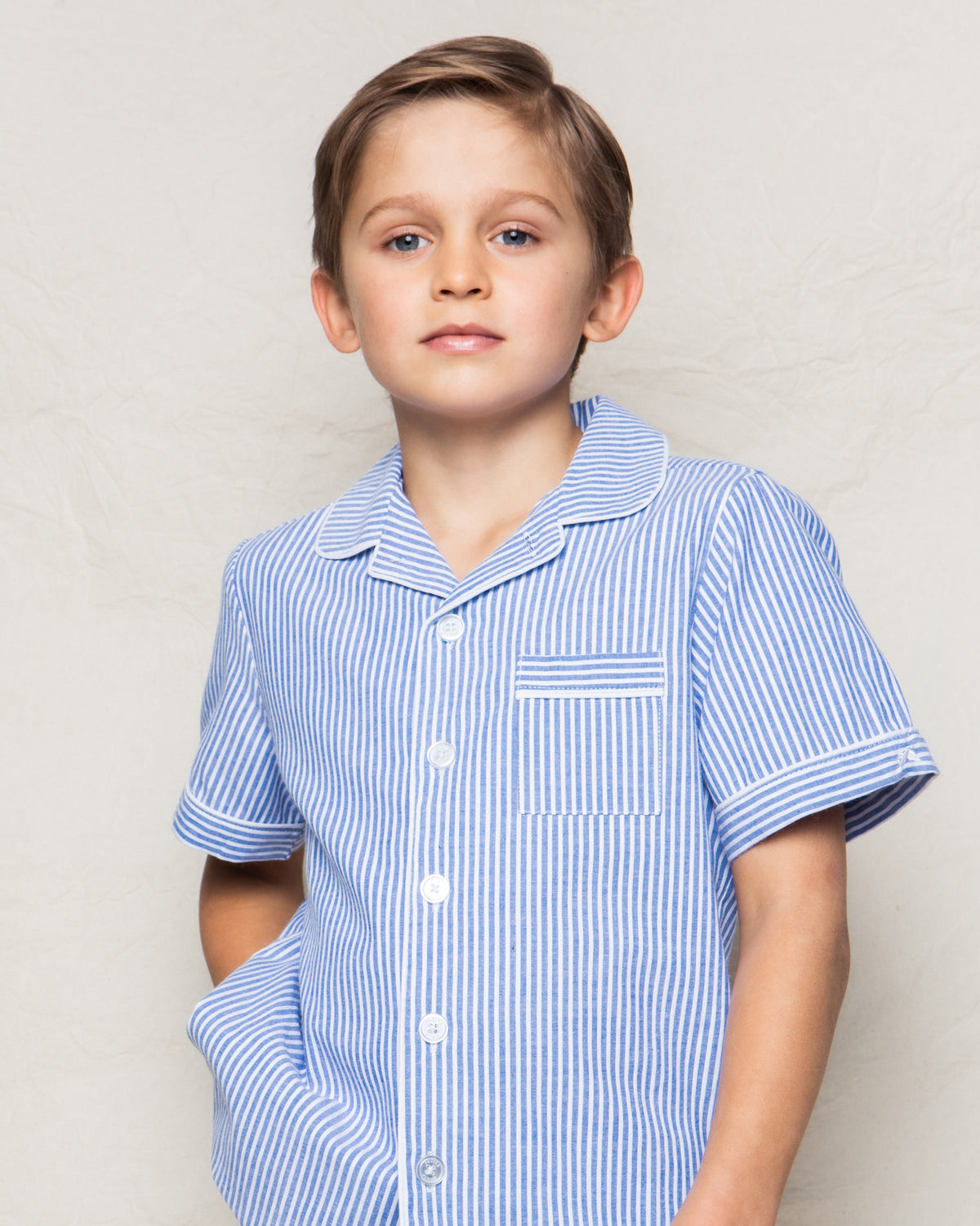 Children’s French Blue Seersucker Short Set