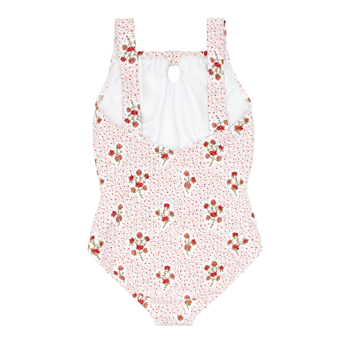 Girls Raspberry Red Gathered One Piece