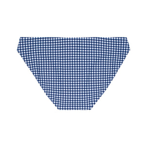 Women's Navy Gingham Bikini Bottom