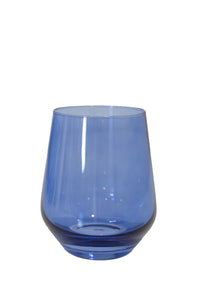 Wine Stemless, Set of 6 Colbalt Blue