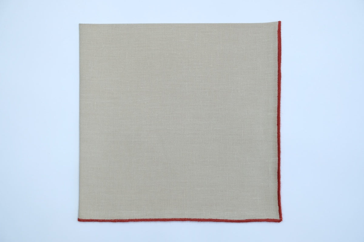 Sand Napkin Orange Small Trim, Set of 4