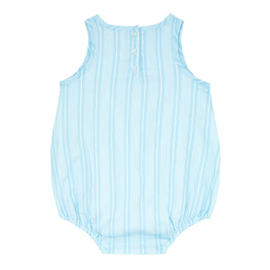 Baby Boy's Pacific Blue Stripe Bubble Romper