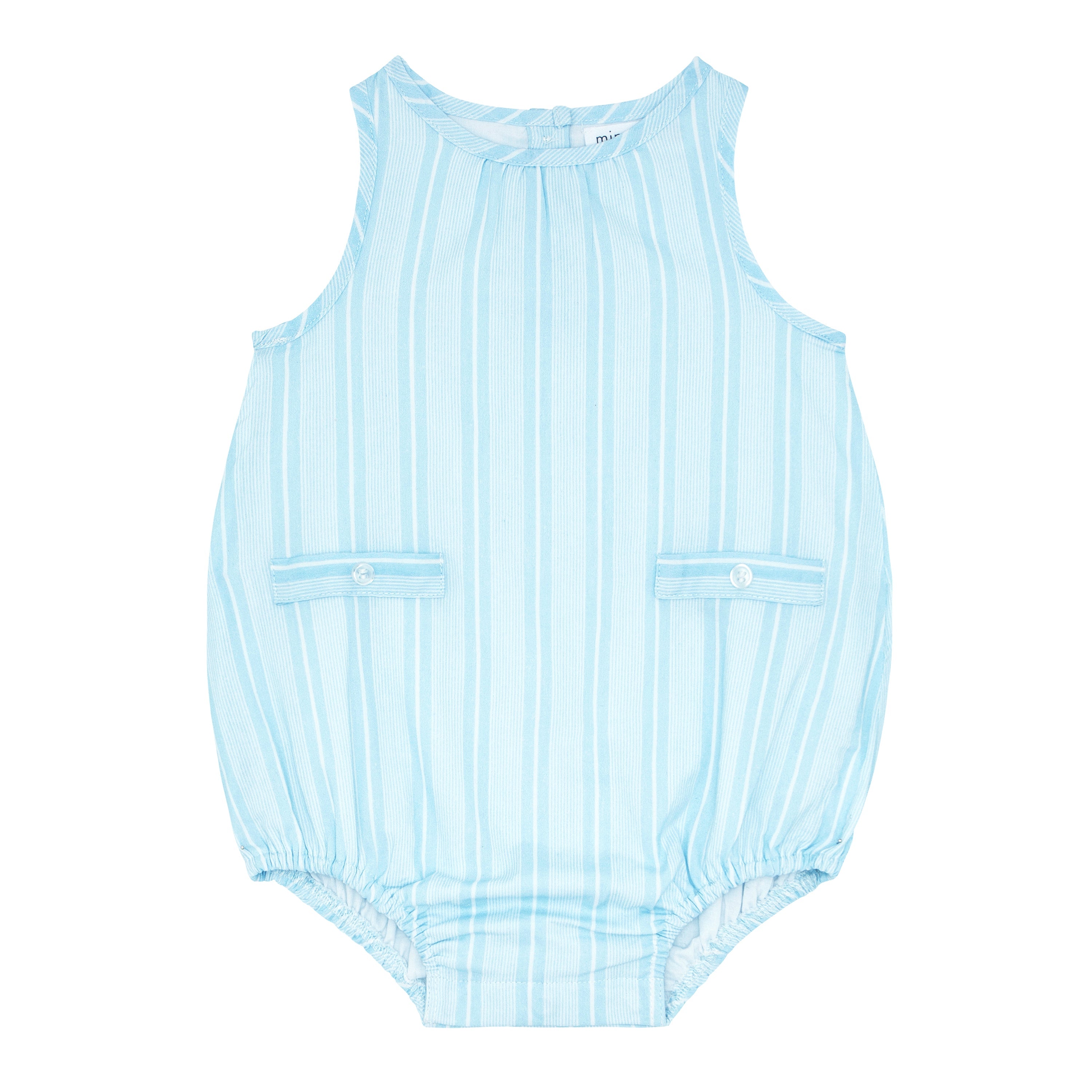 Baby Boy's Pacific Blue Stripe Bubble Romper