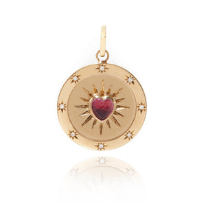 Pink Tourmaline Heart Starlight Pendant