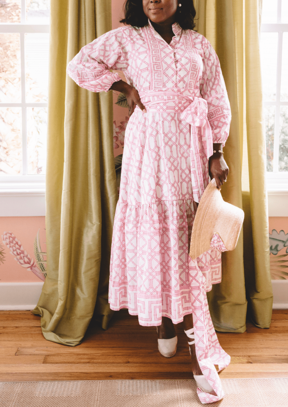 Flounce Dress in Hibiscus Bamboo