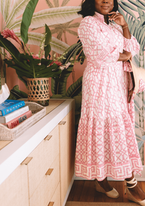 Flounce Dress in Hibiscus Bamboo