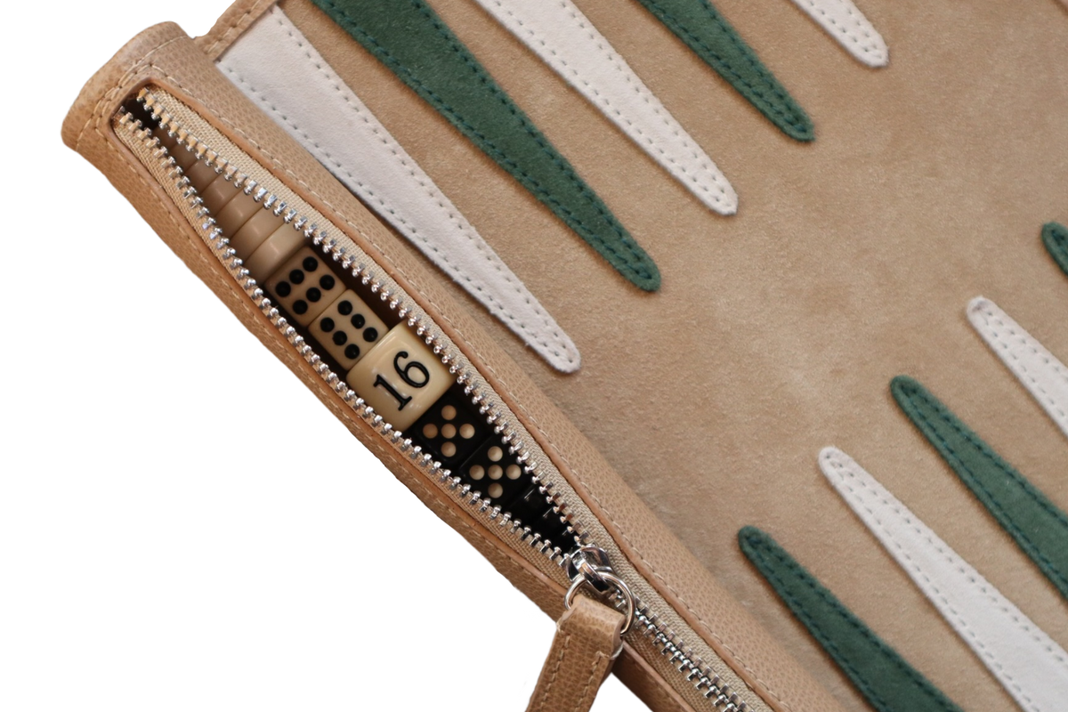 Travel Backgammon Board Tan Neutral