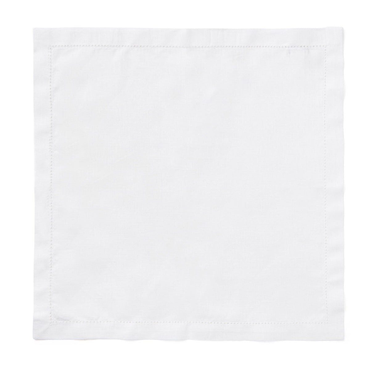 Luxury woven white timeless Classic linen hemstitch table napkin white¬† 45x45cm