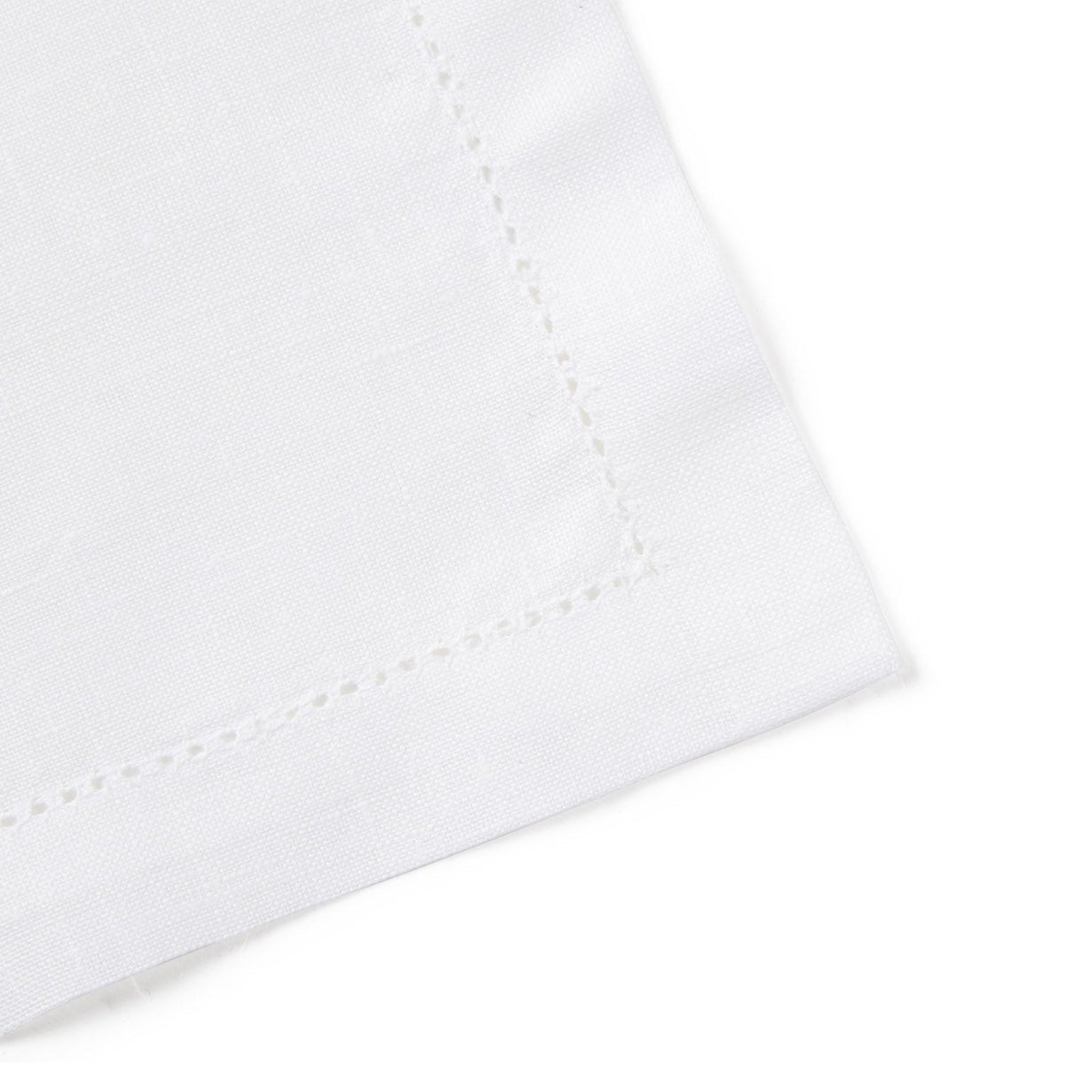 Luxury woven white timeless Classic linen hemstitch table napkin white¬† 45x45cm
