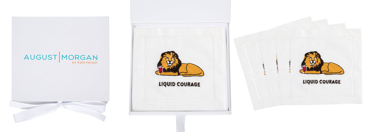 Liquid Courage Cocktail Napkins, Set of 4