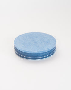Campbell Blue Chambray Coaster Set