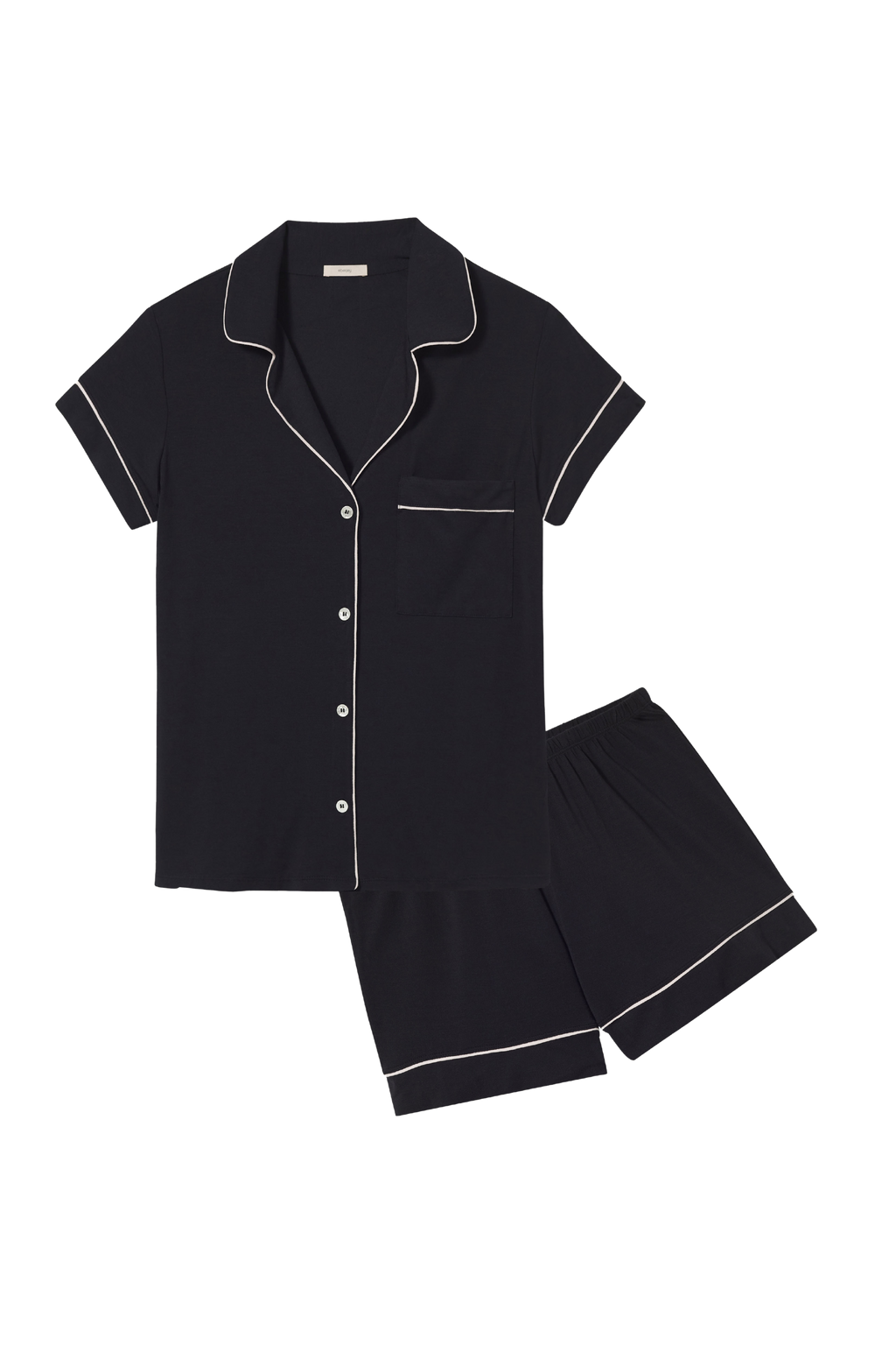 Gisele Shortie PJ Set in Black/Sorbet