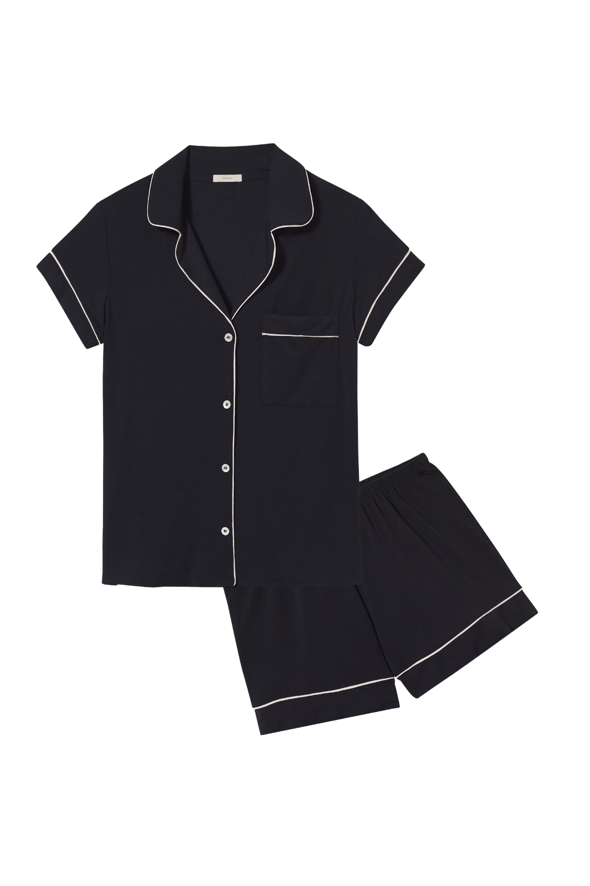 Gisele Shortie PJ Set in Black/Sorbet