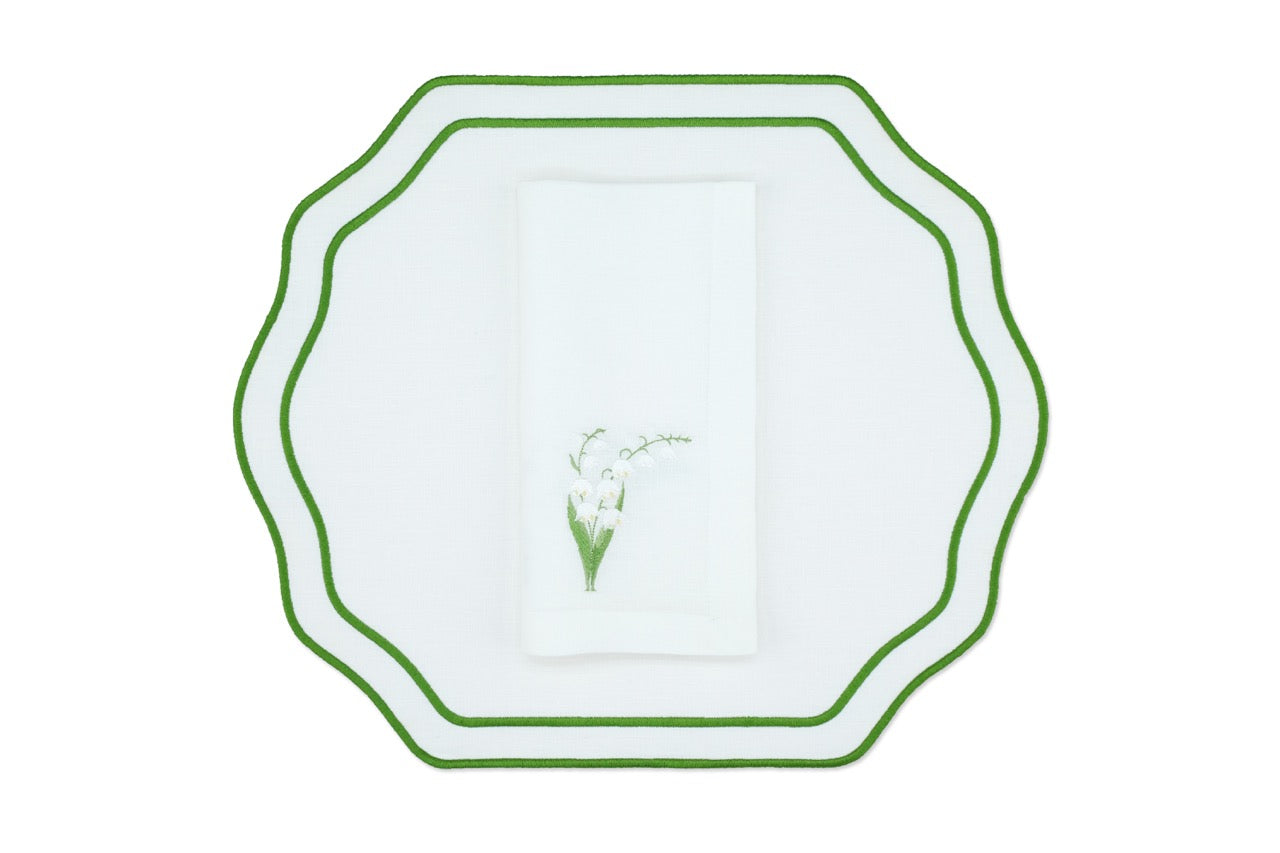 White Lily Linen Napkin and Stucco Placemat, Set of 4