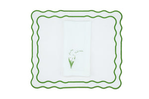 White Lily Linen Napkin and Tableau Placemat, Set of 4