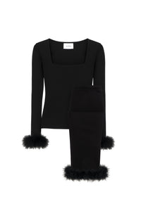 The Weekend Chic Set with Leggings in Black