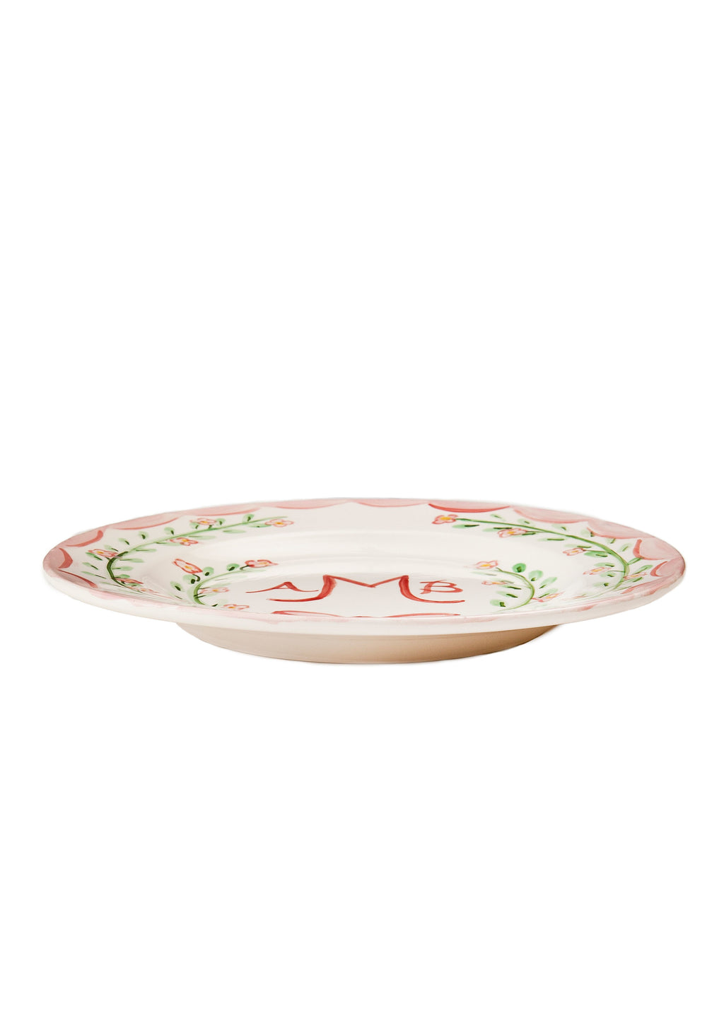 Monogram Dinner Plate Pink, 10"