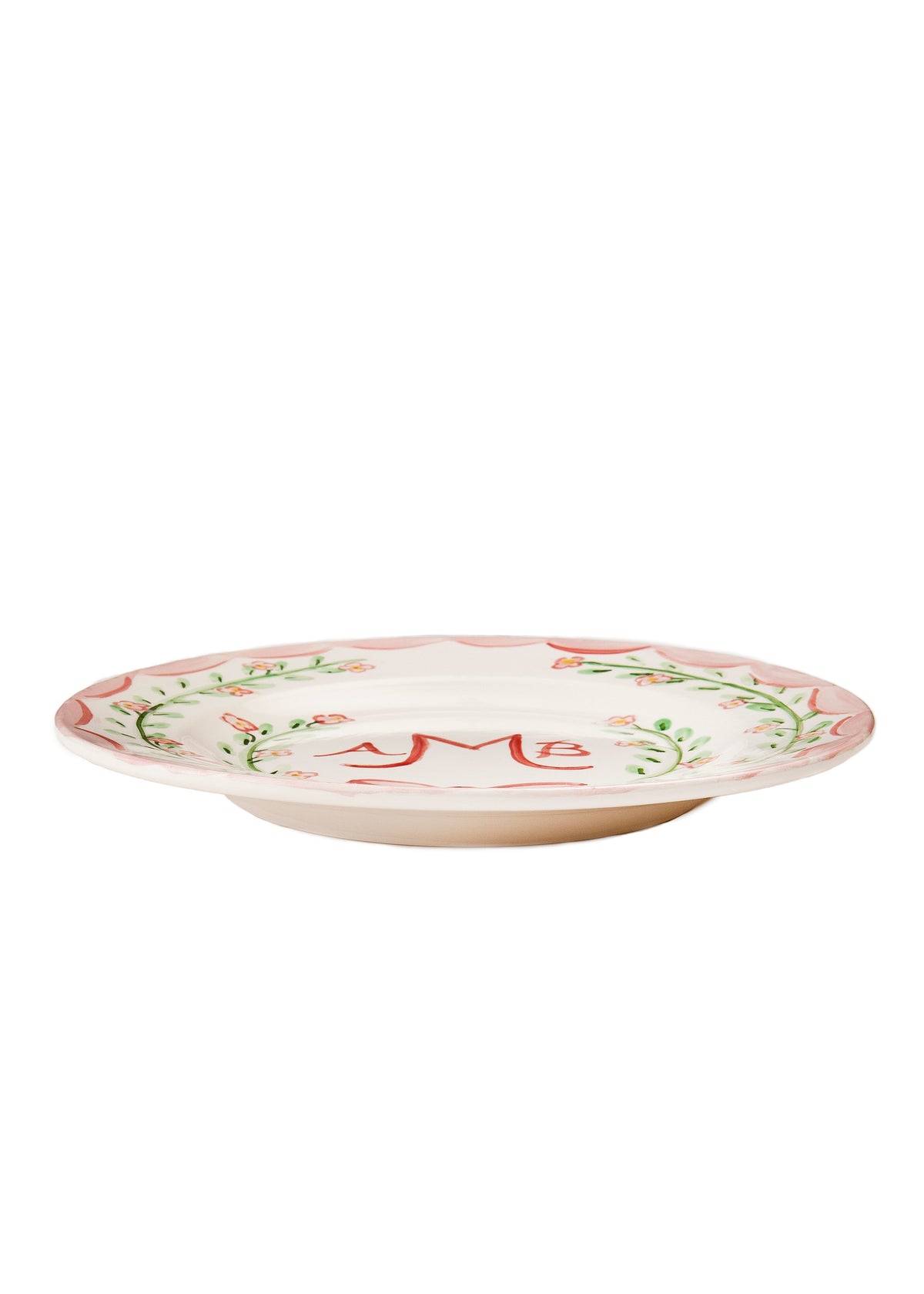 Monogram Dinner Plate Pink, 10"