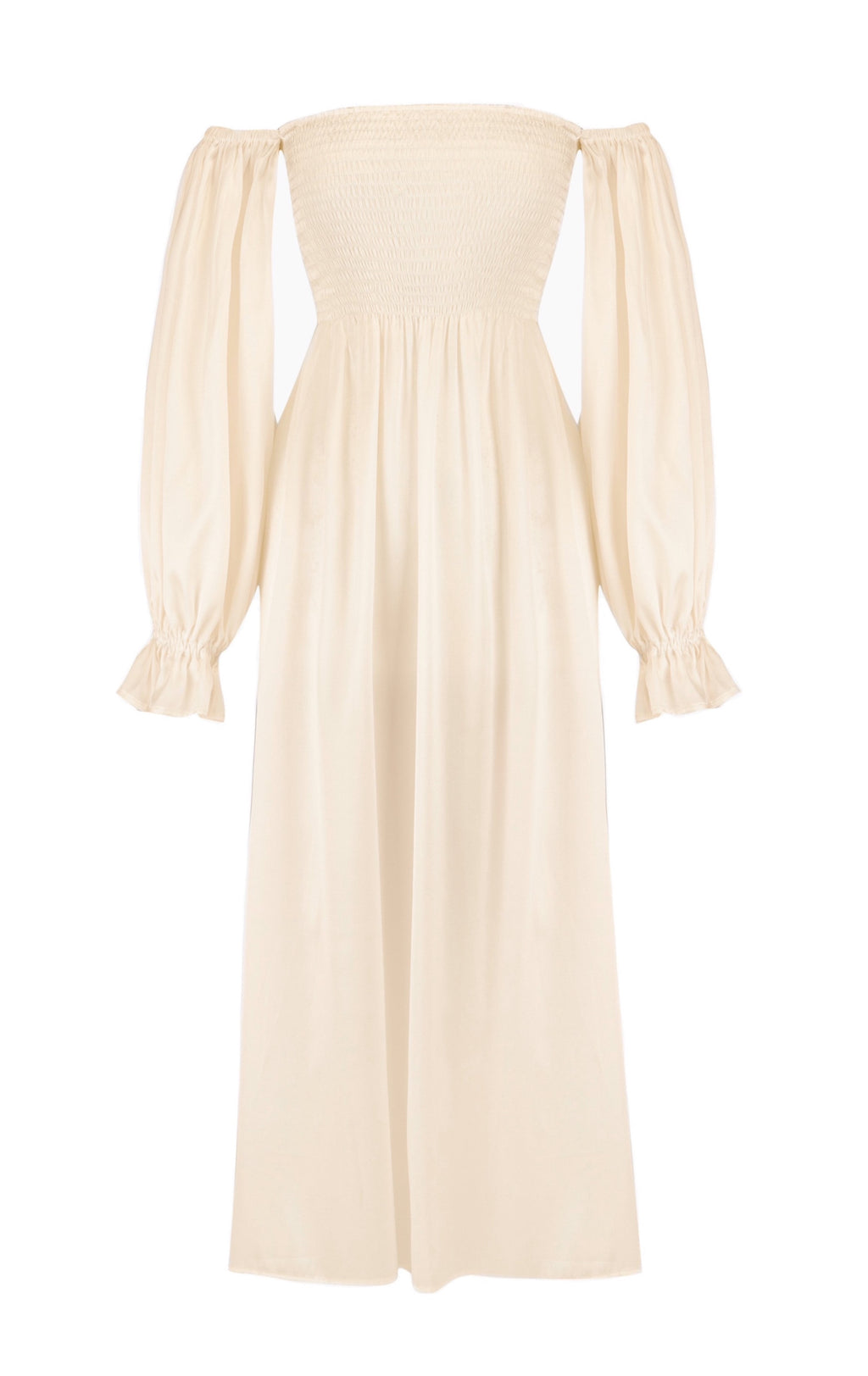 Atlanta Silk Dress in Pearl White