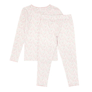 Girls Antique Floral Pima Pajama Set