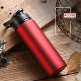 Gourde sport inox simple paroi rouge