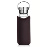 Gourde en verre bouchon inox chocolat