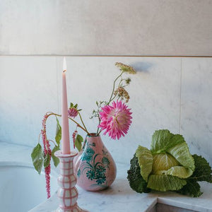 Drop It Like It's Hot Vase In Lilac & Green Floral Design