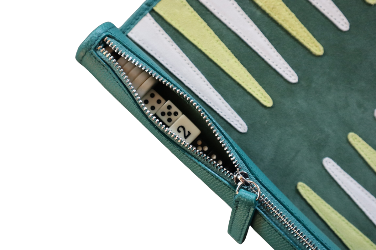 Travel Backgammon Board Green