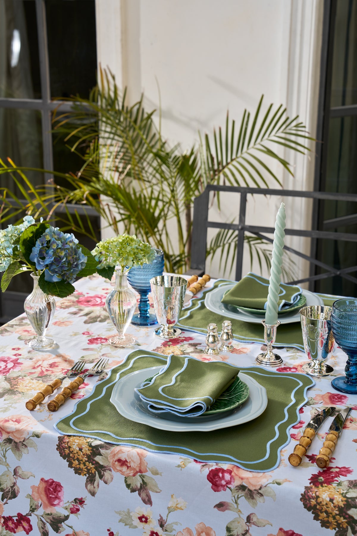 Amy Placemat in Green and Blue