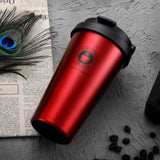 Mug café isotherme rouge metal