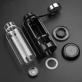 Gourde en verre avec protection 700mL Grise