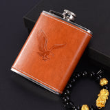 flasque alcool cuir brun