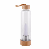Gourde en verre et bambou avec cristal