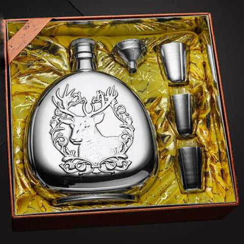 Coffret flasque alcool chasseur