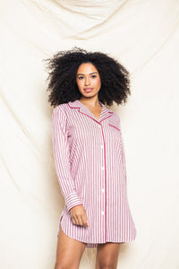 Women’s Antique Red Ticking Nightshirt