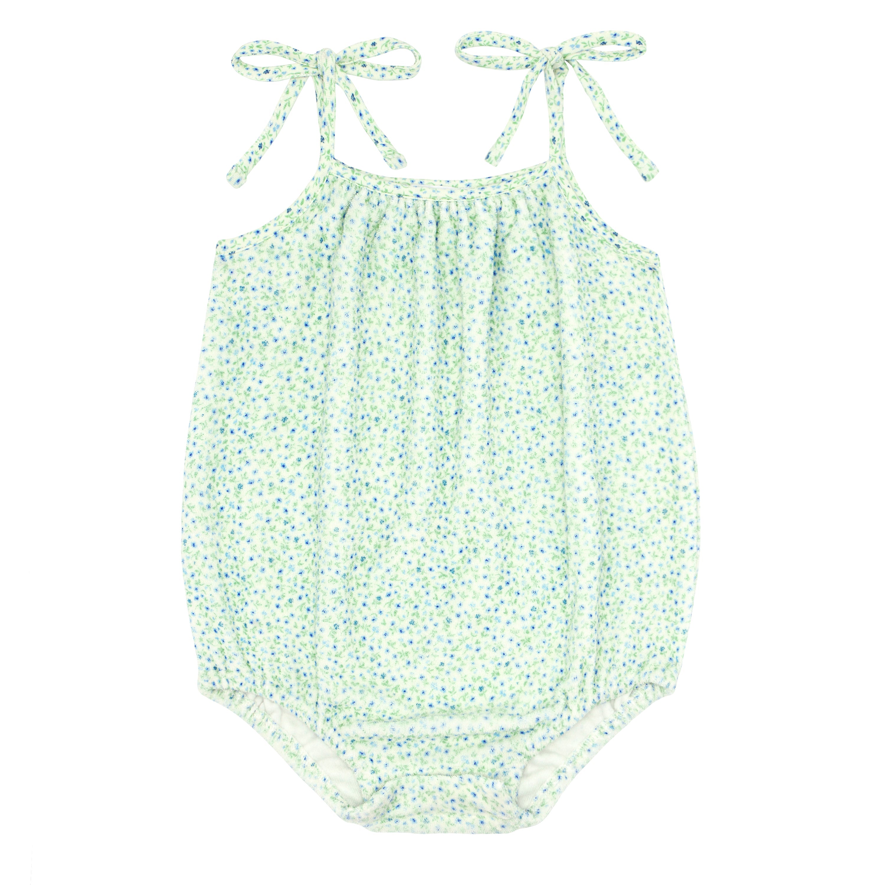 Baby Girl Hibiscus Ditsy Romper with Shoulder Ties